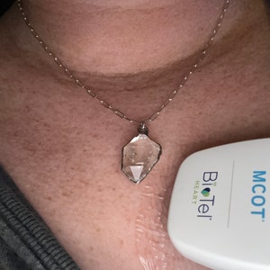 Customer photo from Stephanie, Raw Crystal Necklace with Paperclip Chain