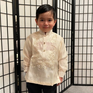 BARONG TAGALOG With Inner Lining Philippine National Costume FILIPINIANA Formal Dress for Kids Beige NCVON1 Etsy
