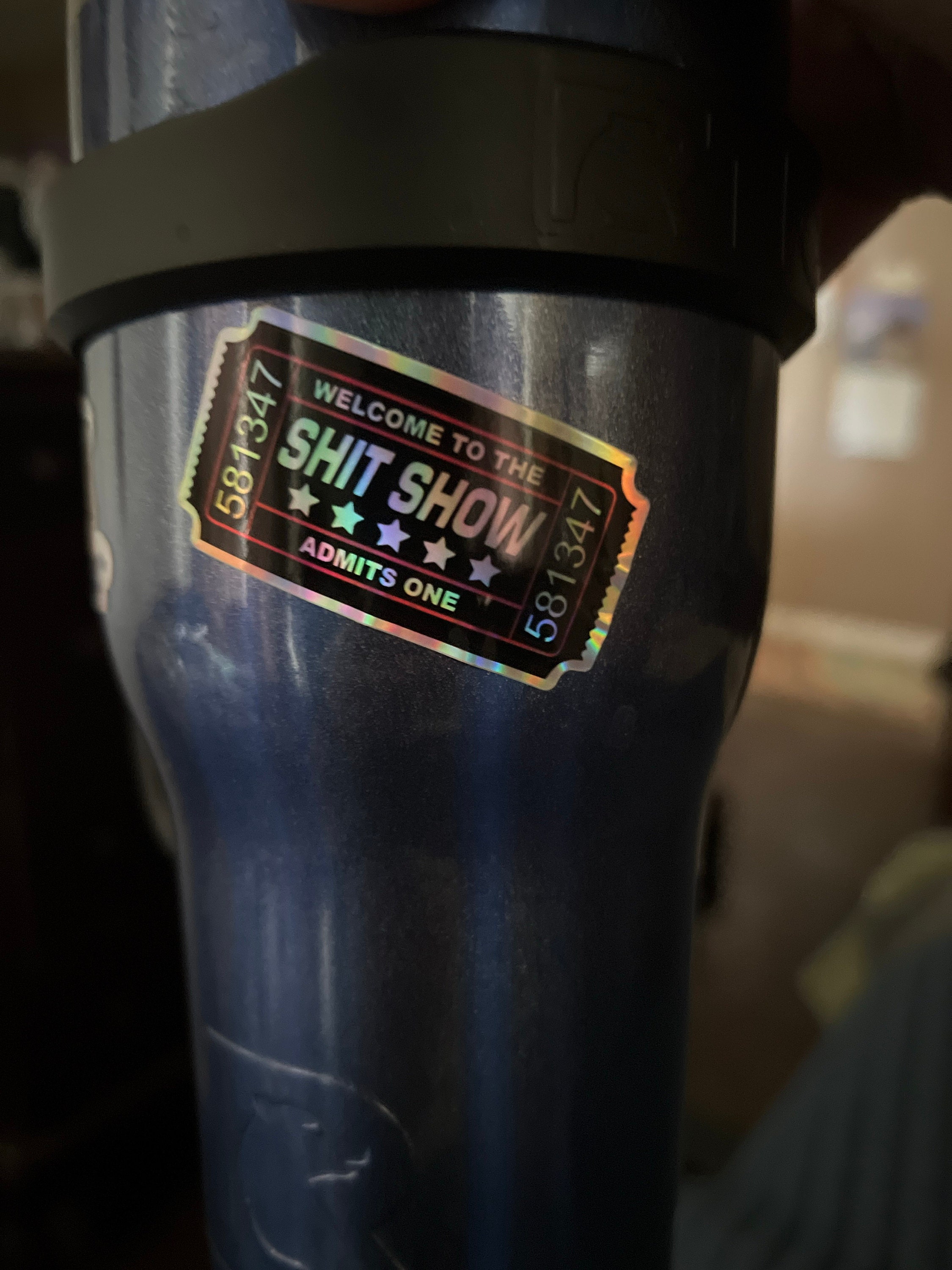 Shit Show Ticket, Hard Hat, Laptop, Water Bottle, Cooler,  Funny, Sticker Decal ,Cute ,Vinyl