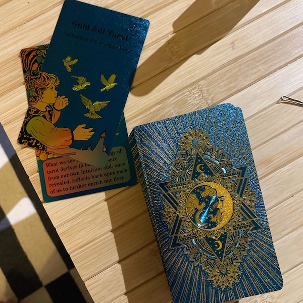 Shayan Rasheed Green Gold Tarot Deck, 78 Waterproof Tarot Card Deck, Tarot Cards With ...