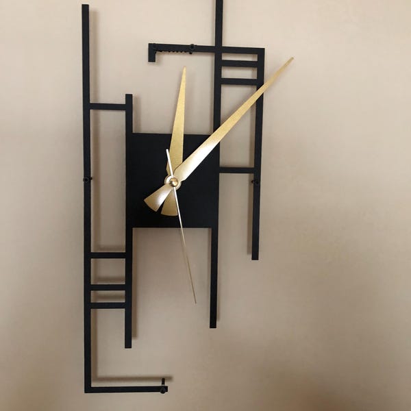Modern Minimalist Wall Clock, Rectangle Silent Metal Wall Clock Art ...