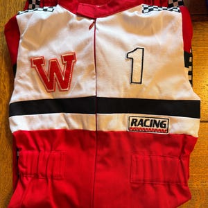 Custom Initial Number Baby Boy Racing Suit Costume, Kids Toddler