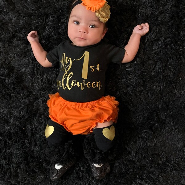 My First Halloween Baby Girl Boy Outfit Neonato Zucca Bolla