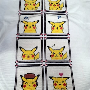 Pikachu Emoji Pokemon Yellow Set of 42 Cross Stitch Pattern -  Israel