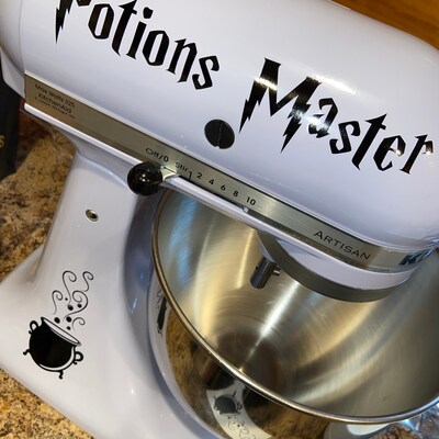Potions Master Wizard Cauldron Light Pink Vinyl Decal Set Stand Mixer Witches Wicca Mage