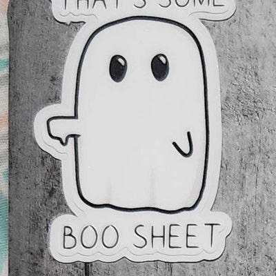 Funny Ghost Sticker, Halloween Stickers, Spooky Season, Boo Sheet ...