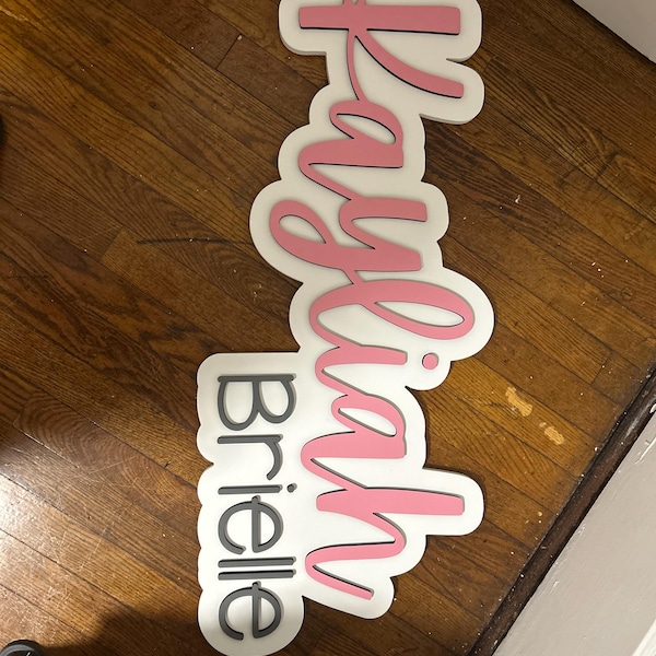 Personalized 3D Nursery Baby Name Sign | Custom Wood Name Plaque ...