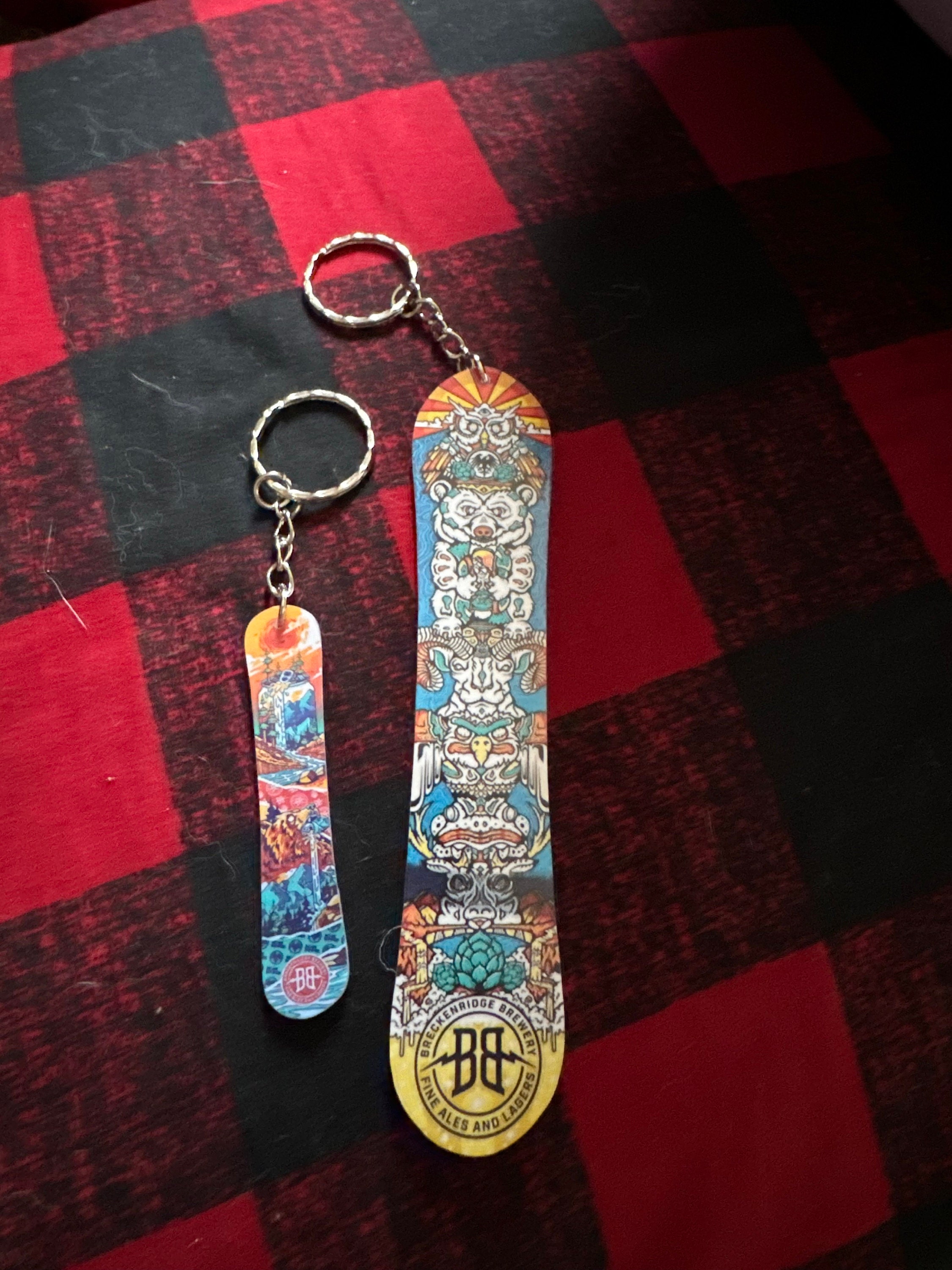 Custom Keychain Snowboard