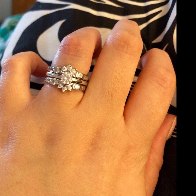 Square Halo Wedding Ring Guard Sterling Silver Ring Enhancer Etsy