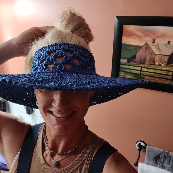 Crownless Sun Hat Crochet Pattern PDF Open Top - Etsy
