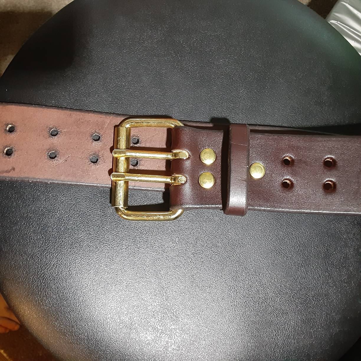 2&quot; Casual Amish Handmade Wickett & Craig Double Hole 12oz Real Bridle Leather Dress Work Belt for Gun Holster Strap-Made in Lancaster PA