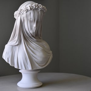 Veiled Lady Bust Sculpture Female Antique Art Statue in - Etsy