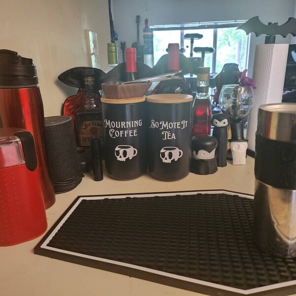 Goth Kitchen Storage Canister Ceramic Coffee Station Canister Gothic