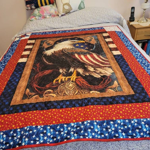 American Spirit Eagle - Morris Creative - QT Fabrics - 1 Yard Panel ...