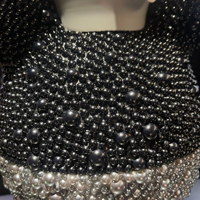 Black Mixed Size Flatback Faux Half Round Pearls 3-10mm Embellishments ...