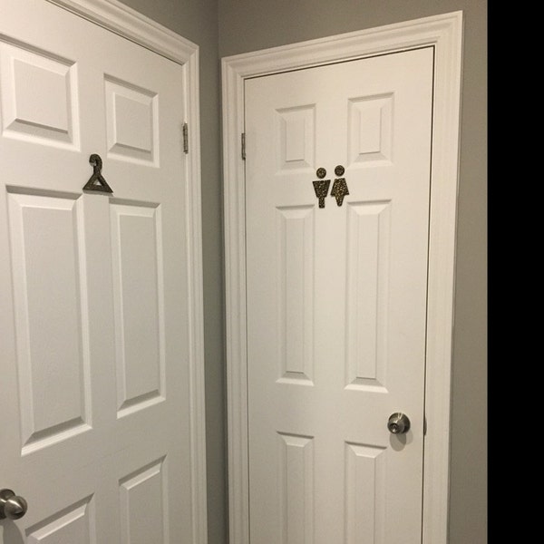 Gold Restroom Sign, Male Female Bathroom Signs for Gold Home Decor ...