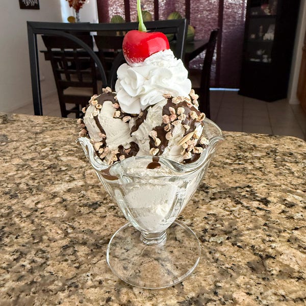 Fake Ice Cream Sundae Fake Hot Fudge Sundea,ice Cream Decor, Sweet ...