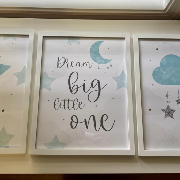 Nursery Wall Art, Set of 3 Star Prints, Twinkle Twinkle Little Star ...