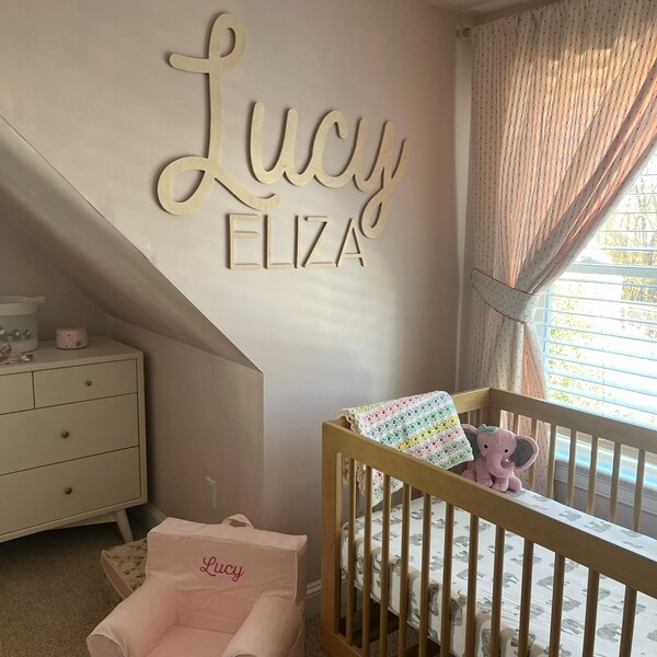 Custom Wood Baby Name Sign Letter Wall Art Kids Room Art Wall Art for ...