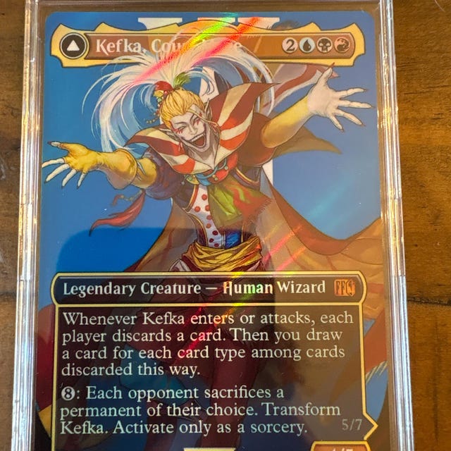 FF X MTG Holo Foil Proxy Card - Kefka, Court Mage - Diagonal
