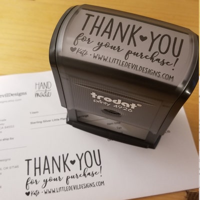 Thank You for Your Purchase Stamp, Etsy Shop Stamp With Website Address