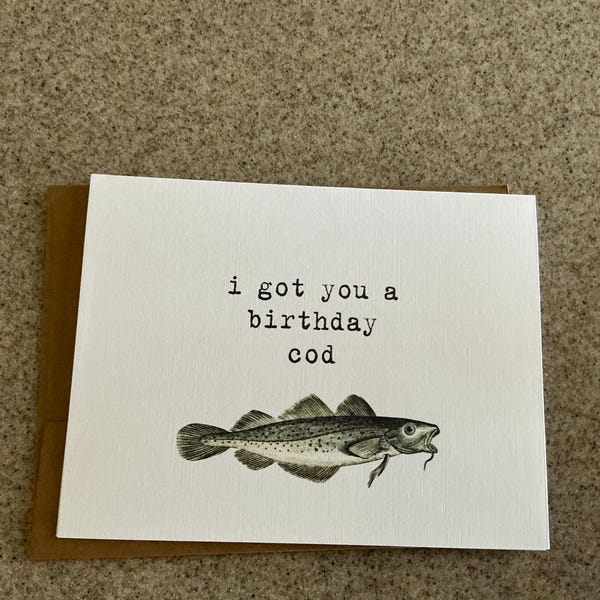 Pun Birthday Card / I Got You a Birthday Cod / Hilarious Card / Funny ...