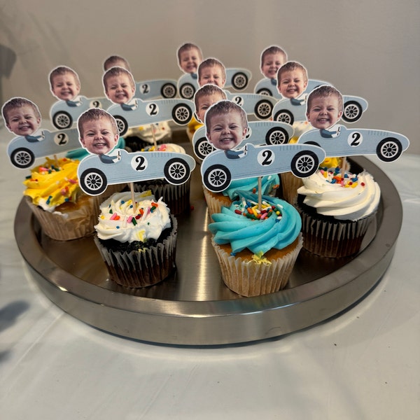 Two Fast Two Curious Geburtstagsdeko – 25-teilig, Kuchen-Topper Mit Vintage-Rennwagen Für 2. Geburtstag Jungen