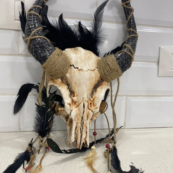 Women Pagan Ritual Headdress Shaman Skull Headpiece Deer Antler Skull ...