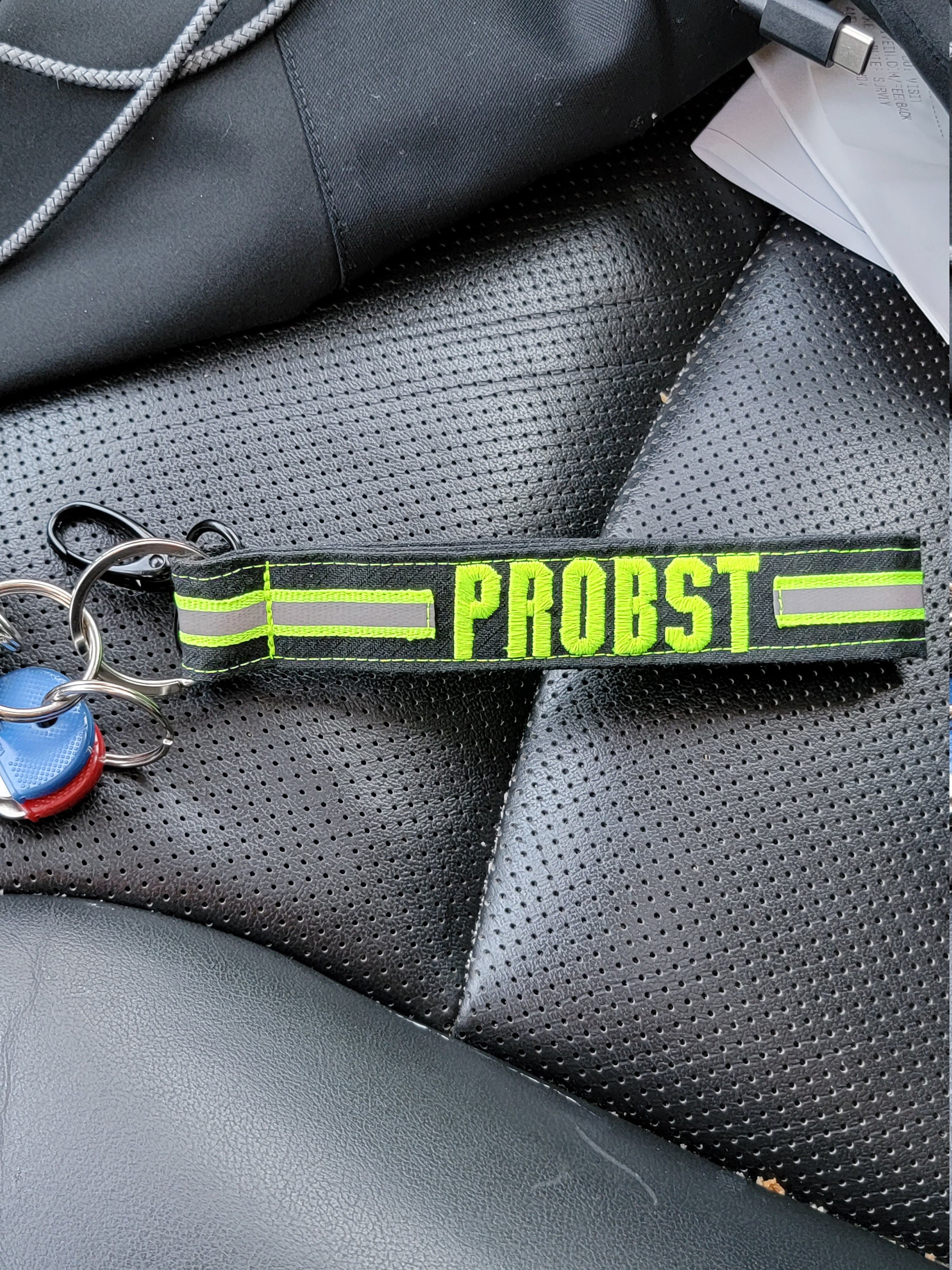 ❤️Buy 2 FREE SHIPPING❤️Firefighter Reflective Turnout Gear Keychain | Personalized Nomex Kevlar Key Fob | Fire Department Gift