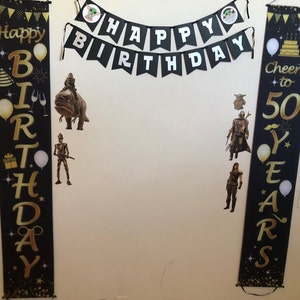 Baby yoda birthday party banner decor first birthday cake | Etsy