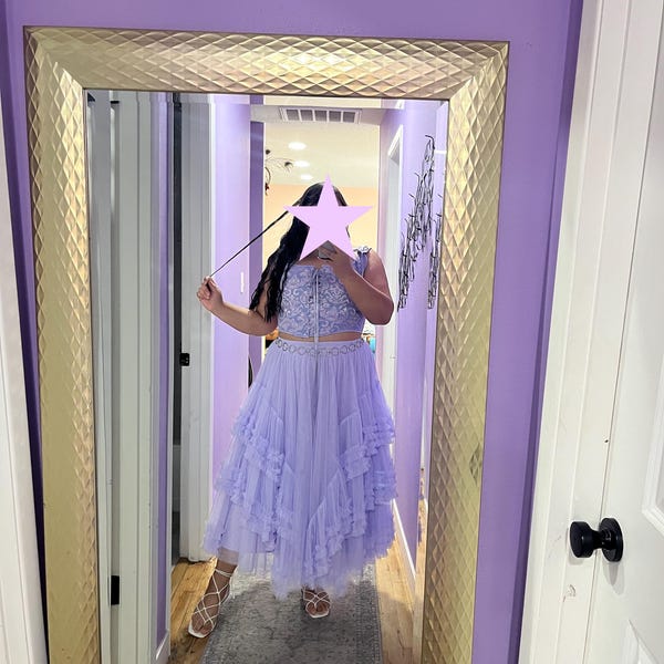 Wide Waistband Tulle Ruffled Skirt A-Line Dress Candy Pink main image 1