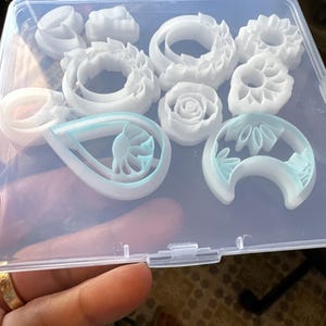 Nail Decorations For Nail Art KEOKER Spring Clay Molds, Polymer Clay Silicone Molds, Flower Clay Mini Molds, 4pcs Earring Molds For Clay( Substitute Micro Clay Cutters Nail Molds