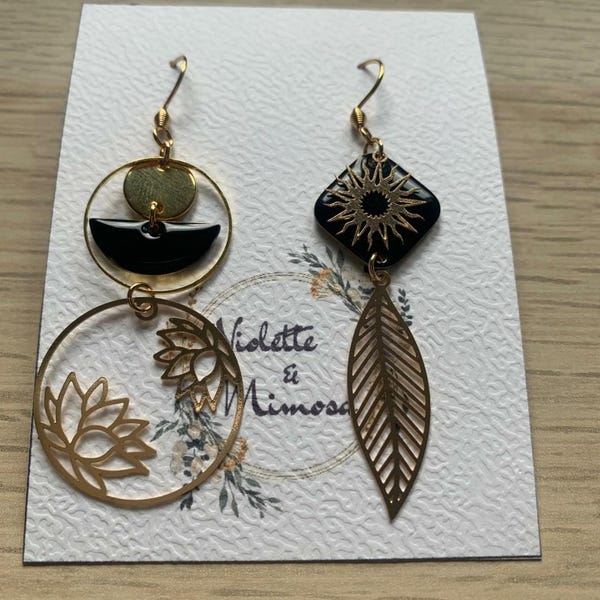 Boucles D'oreilles à Tige (piercing) Unisexe En Acier Inoxydable - Motif Triangle Noir - Lot De 2 - Épaisseur 1,2 Mm - 6