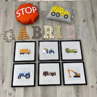 Construction Digital Paper, Construction Paper, Truck Scrapbook Paper ...