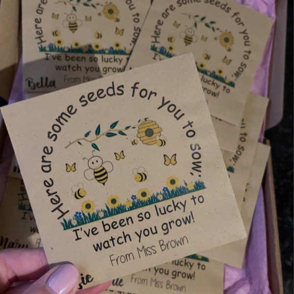 End of Year Gifts for Class | Bee Friendly Seed Packet | End of Term ...