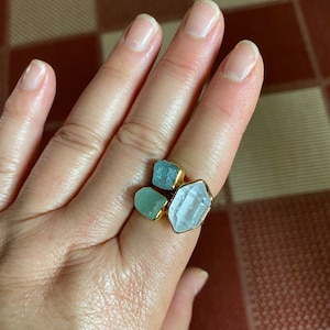 Customer photo from Ann, New Raw Aquamarine Ring