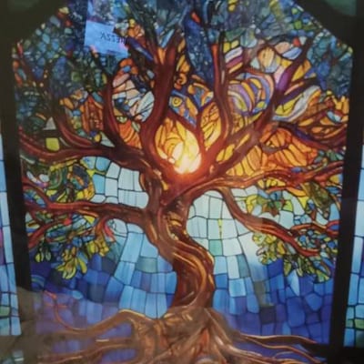 Stained Glass Wall Painting Tree of Life,stain Glass Printing ,stepmom ...