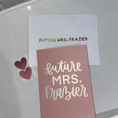 Custom Future Mrs. Card Hand Lettered Personalized Bridal Shower Card ...