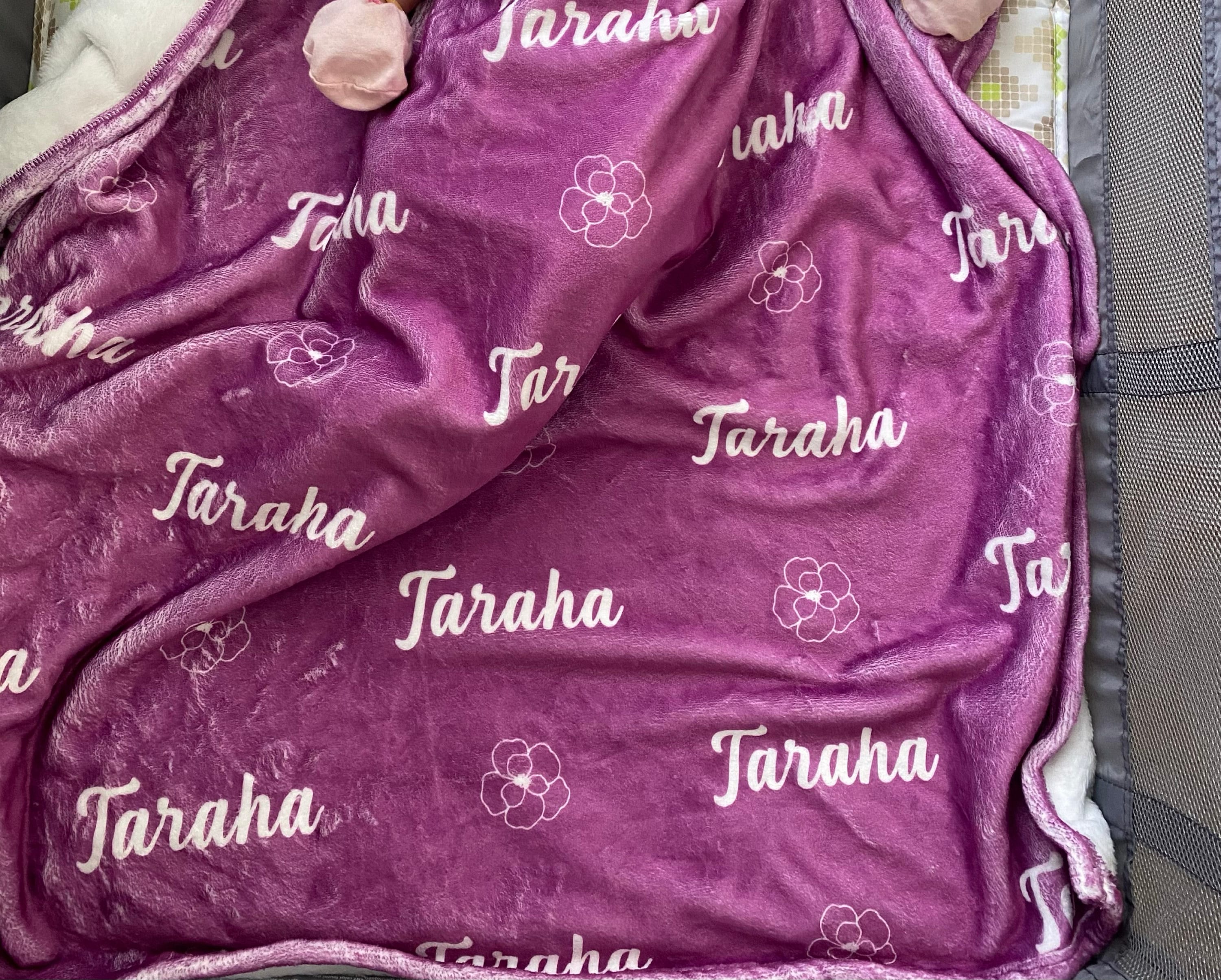 Plush Minky Blanket Set with Hat/Bow, Personalized Name Blanket with Hat, Personalized Jersey Hat, Customized Name Bow