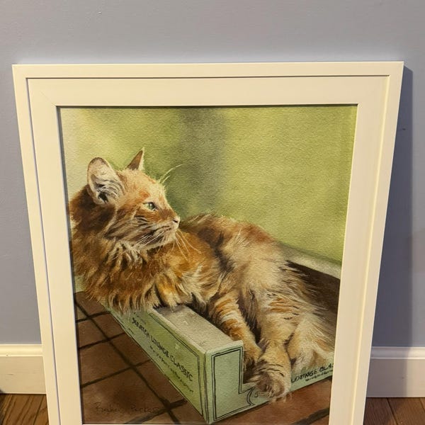 Tabby Cat Art Print of My Watercolor Painting Orange Marmalade Large ...