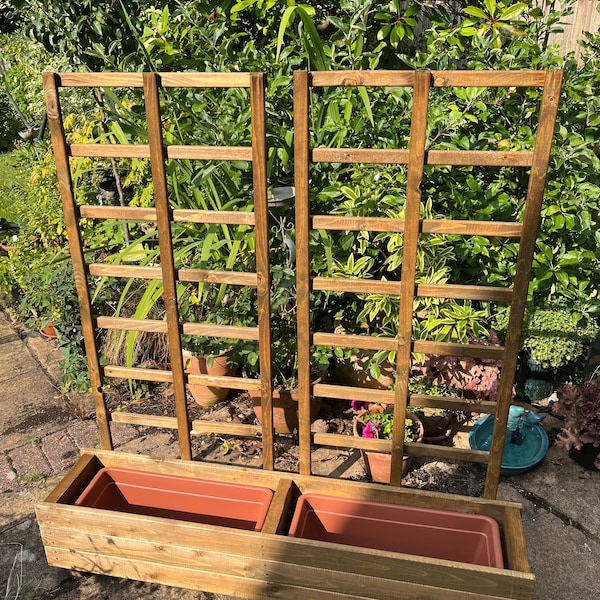View of Planters on Legs Large Raised Vegetable Herb Boxes Garden Patio High ...