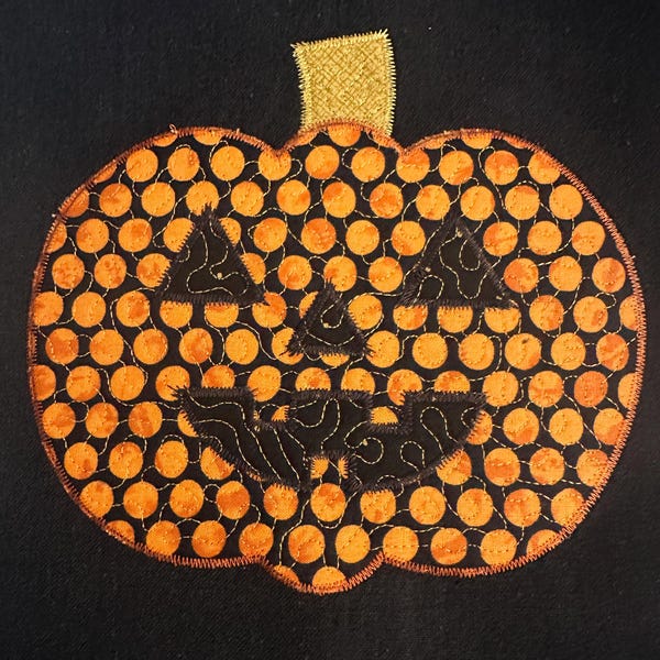 Quilted Jack O Lantern Applique Machine Embroidery Design - Etsy