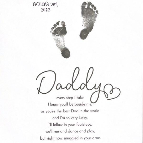 Daddy Footprint Poem | Following in Your Footsteps | Fathers Day ...