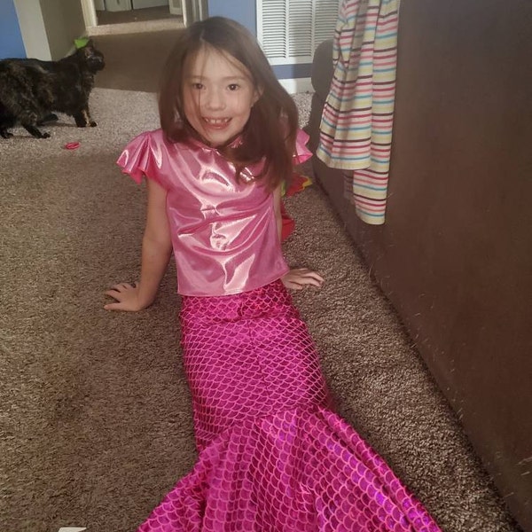 16 Colors! Childs Mermaid Skirt Fish Tail, Stretch Costume Party ...