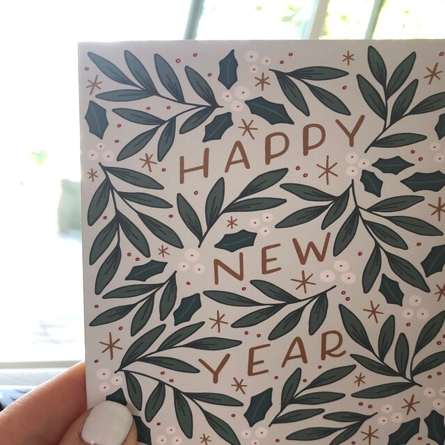 Happy New Year Card | Hand Illustrated and Lettered Holiday