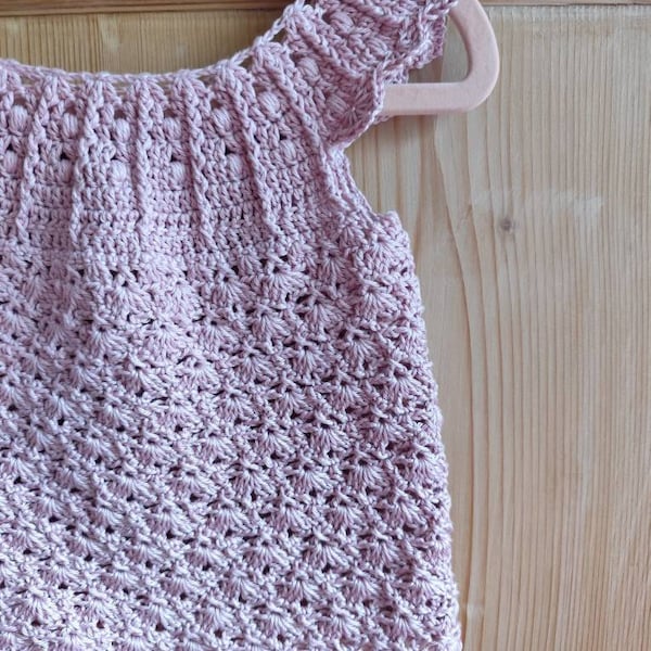 Ovahe Hand-Crochet Dress in Dusty Rose