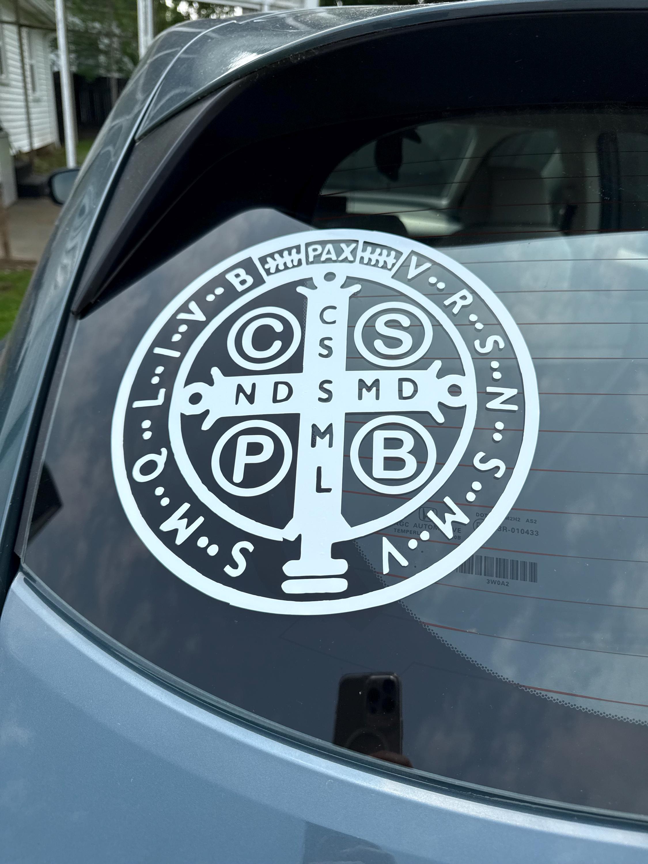 Saint Benedict - Catholic - Catholic decal - Catholic sticker - St benedict - Religious sticker - Protection decal - Car decal - St Benedict