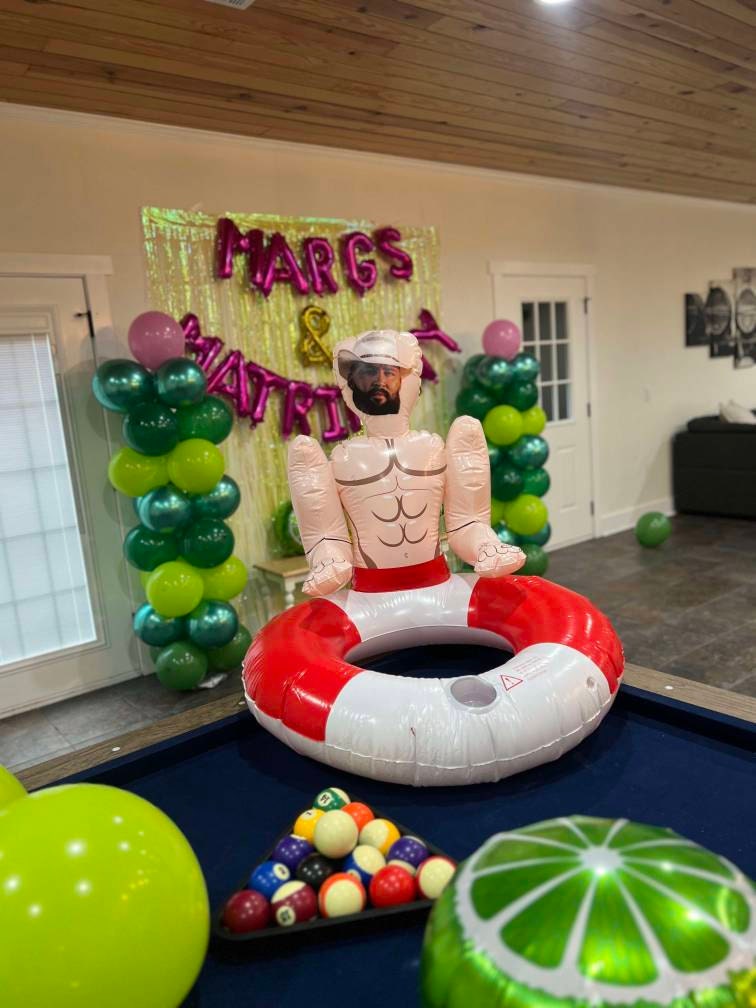 Bachelorette Blow Up Doll Party Favor, Bride Float, Blow Up Doll, Bachelorette Trip Decor, Bride Float, Blow Up Husband, Groom Face Float