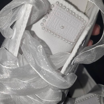 Platform Wedding Sneakers White Pearl & Rhinestone Encrusted - Etsy