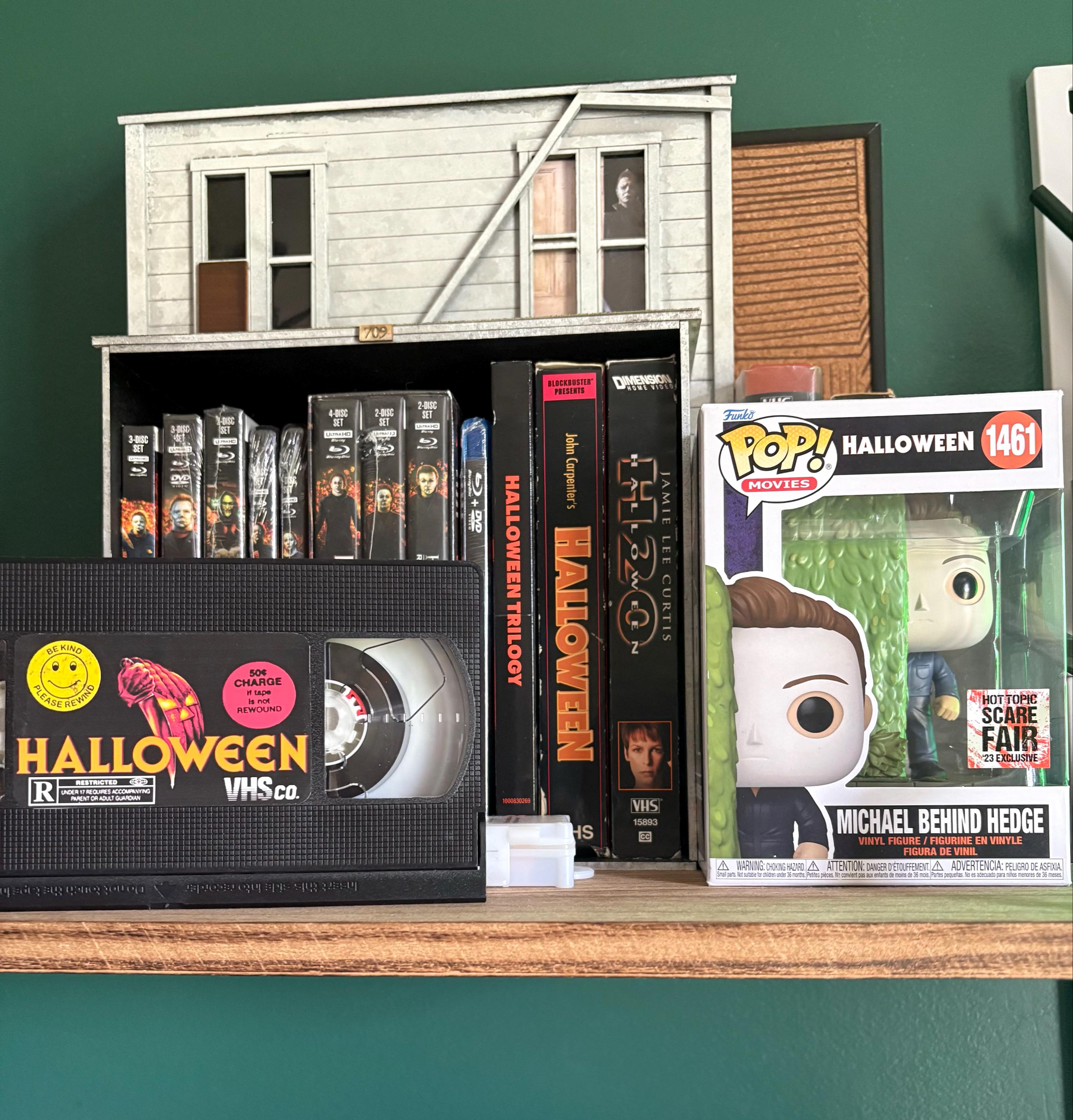 New in stock! Ready to ship! Halloween michael Myers inspired Media storage Diorama house for blu rays dvds vhs movies not included